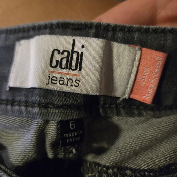 Cabi Slim Boyfriend Jeans Size 6 Washed Black - Picture 3 of 8